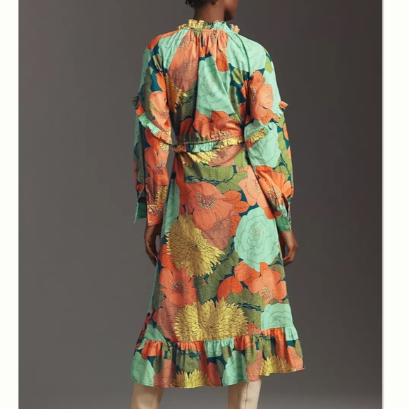 NWT Farm Rio Long-Sleeve Floral Midi Dress SIZE MP ๐ - Picture 3 of 6